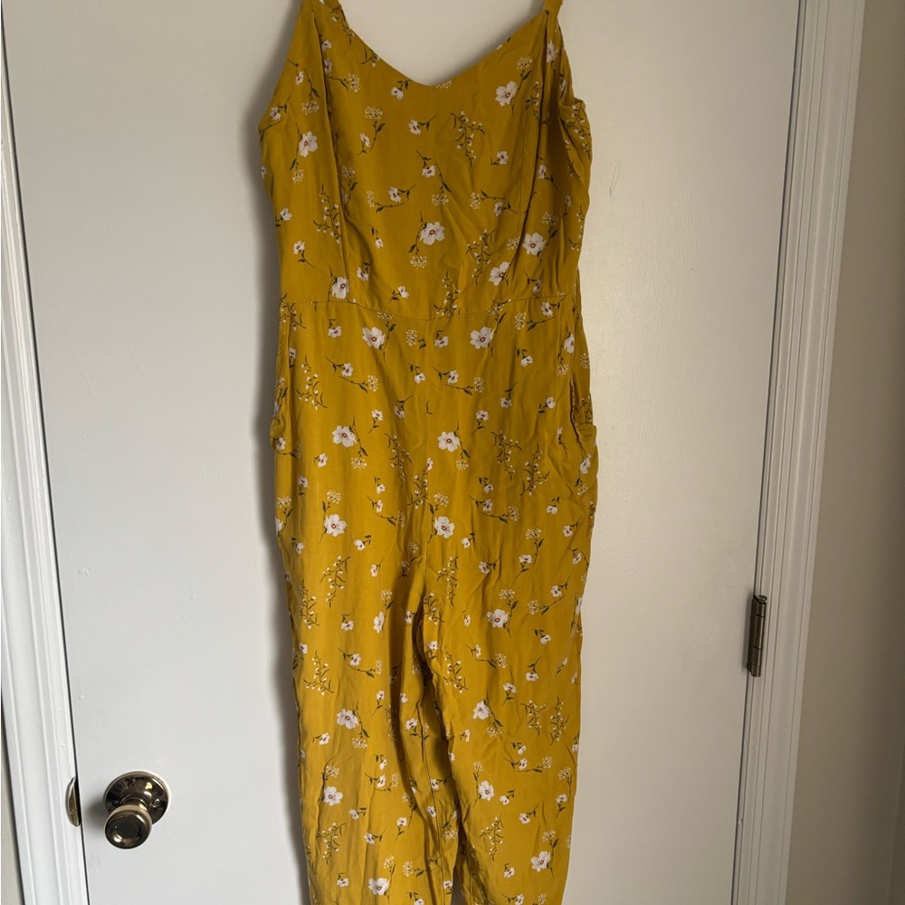 Old Navy Mustard Floral Jumpsuit